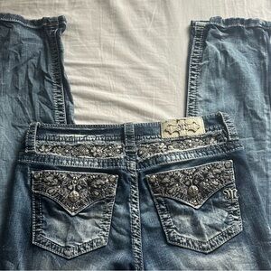 Miss Me Embellished Denim Skinny Jeans in Blue